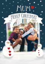Personalised Christmas Photo Card created by Giddy Kipper - Cute Christmas Card - Mum - Snowman