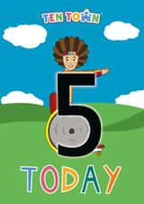 Fiona Five 5th birthday card created by Ten Town