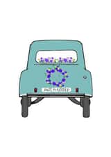 Just married! - Simple illustrated wedding car created by Laura Thompson