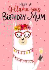 Glam Llama Birthday Card for Mum created by Fox Card Co