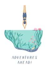Adventures Ahead Good Luck Card - Graduation New Job - Wild Swimming created by Painted Parasol Studio