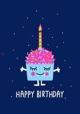 CUTE CUPCAKE HAPPY BIRTHDAY CARD created by HAPPY