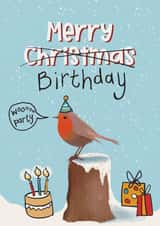 Merry Birthday Robin Party card created by Giddy Kipper
