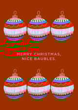 Merry christmas, nice baubles. created by Philippa Coules