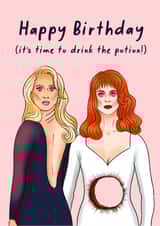 Death becomes her 90’s nostalgia birthday card! created by Swish & Scribble