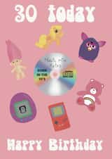 Happy 30th Birthday retro born in the 90’s card created by Rosie bees craft box