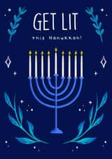 Get Lit this Hanukkah Card! created by Sophie Kent Illustration