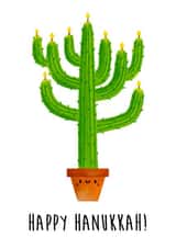 Hanukkah Cactus Card created by Sophie Kent Illustration