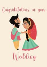 Desi Couple Wedding - Congratulations Card created by Posted With Pyaar