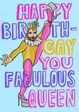 Birthday Fabulous Queen card created by Spill Studios