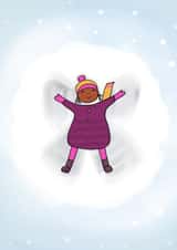 Snow Angel Winter Christmas Card for Girls created by Afritistic
