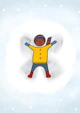 Snow Angel Winter Christmas Card for Boys created by Afritistic