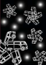 Campervan Snowflake Christmas card created by Nick Le Sueur Designs