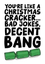 Funny - Rude - Christmas Cracker - Joke - Decent Bang - Christmas Card created by Studio Doodles
