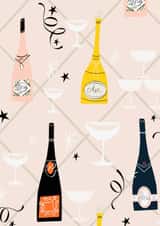 Classic Birthday Card - Bubbles & Fizz - Champagne created by Libby Turner Illustration