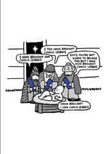 Funny Three Wise Men nativity Christmas comic created by Thomas Wykes