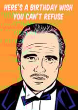 Marlon Brando, The Godfather birthday card created by Graham Sanders
