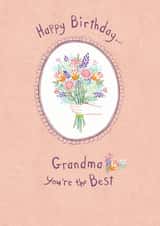 The best Grandma pretty bunch of flowers Birthday card created by Dawn Quigg Illustration