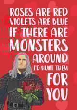 Roses Are Red The Witcher Valentine's Day Card created by The Cake Thief