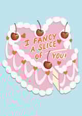 I Fancy You Cake pun Valentines Card created by The Stylist Illustrates