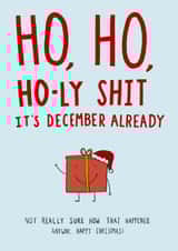 Ho, Ho, Holy Shit Its December Already Christmas Card created by Floydie
