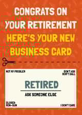 Funny Retirement Business Card, Card! created by AbiGoLucky