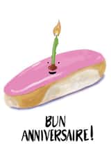 Bun Anniversaire birthday card created by Cheerful Sheep