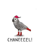 Funny - Meme - Chanel African Grey Parrot - Pun - Chanel - Noel - Bird - Santa Hat - Christmas Card created by Odd Socks