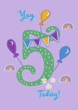 Yay 5 Today birthday card created by Rachel Singh