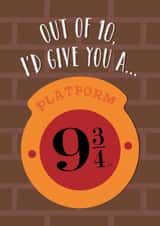 Funny Valentine's Card Card - Platform 9 3/4 - Hogwarts Express - Harry Potter created by Cardology
