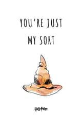 Funny Valentine's Day Card - Sorting Hat - Harry Potter - Just My Sort created by Cardology