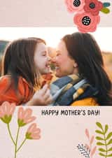 Personalised Mothers Day Photo Card created by Evie Garnett Designs - flowers pretty Mothers Day Personalised Photo Card 11842