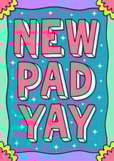 Cool Contemporary New Home Card - Pad - New Pad Yay created by Wafflemamaart