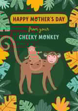 Cute Mothers Day Card - Mum - Monkeys - Happy Mothers Day From Your Cheeky Monkey created by Evie Garnett Designs