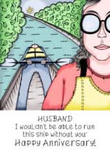 Cute Anniversary card for significant other- Rowing through life together- created by Bonny Shatwell