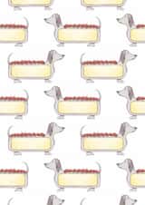 Cute Dachshund card - sausage dog pattern print - send a smile - just to say created by Bonny Shatwell