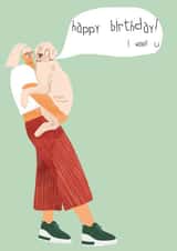 Birthday card from the Labrador dog created by Holaholga (Olga Aleksandrova)