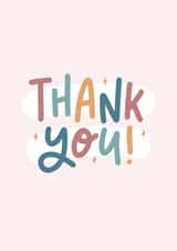 Colourful thank you card created by The Lettering Tree