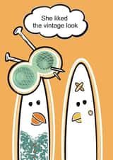 Vintage birthday card humour created by Emma Cairn Art