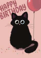 Cute black cat Birthday card created by Laura Beutner