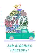 Blooming Fabulous 50th Birthday Card created by Painted Parasol Studio