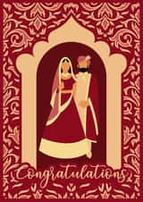 Indian Wedding - Illustrated Congratulations Card created by Twenty3Designs