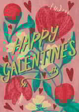 Happy Galentine's Day Garden Flowers collage card created by Kattern Design