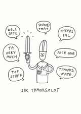 Sir Thanksalot Thank You Card created by Redback Cards