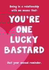 You're One Lucky Bastard Card created by Card and Cake