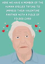 David Attenborough Valentines day card created by Red Koala