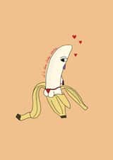 Cheeky Little Valentine Banana Thong Card - Naughty Food created by Eat the Moon