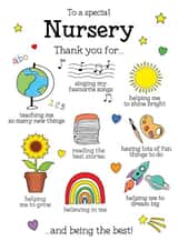 Cute Nursery Thank You Card - Nursery - To A Special Nursery Thank You For... created by L M Designs and Prints