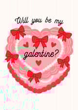 Valentine's Day Card For Bestie - Pink Bow Cake - Will You Be My Galentine? created by Studio Doodles