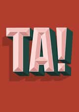 Contemporary Teaching Assistant Typography Card - Teaching Assistant - TA! created by Ellen Jane LDN